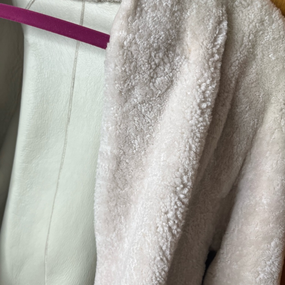 Reiss Cream Odetta Longline shearling Jacket XS - Picture 2 of 5